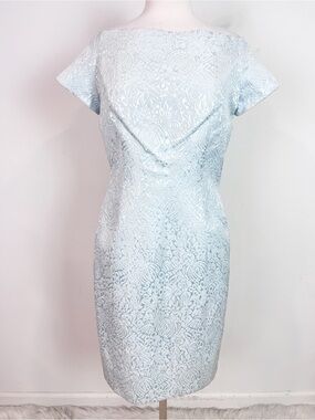 B MICHAEL AMERICA RED COLLECTION LIGHT AQUA CAP SLEEVE DRESS WOMENS 10 NWT